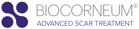 Biocorneum logo with the tagline “Advanced Scar Treatment.”