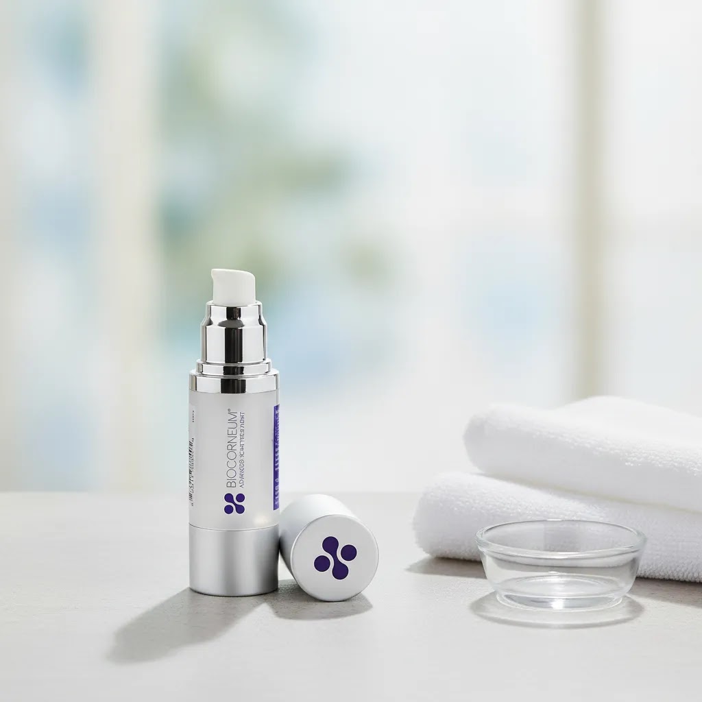 Biocorneum vs Mederma comparison hero image featuring BIOCORNEUM SiliSilk Advanced Scar Gel on a clean clinical surface
