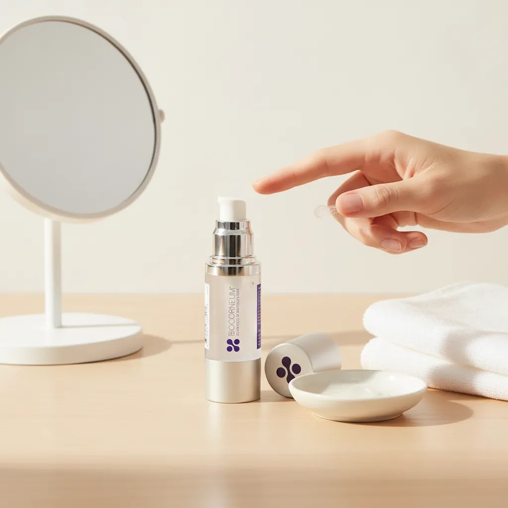How to use silicone scar gel on acne scars with BIOCORNEUM in a simple skincare routine