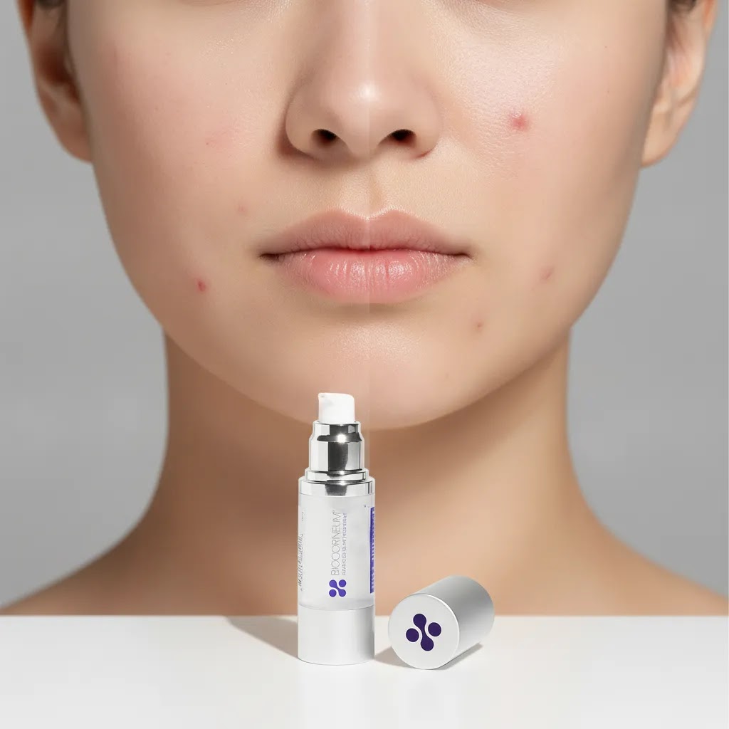 Comparison of red acne scars and true acne scar texture on facial skin