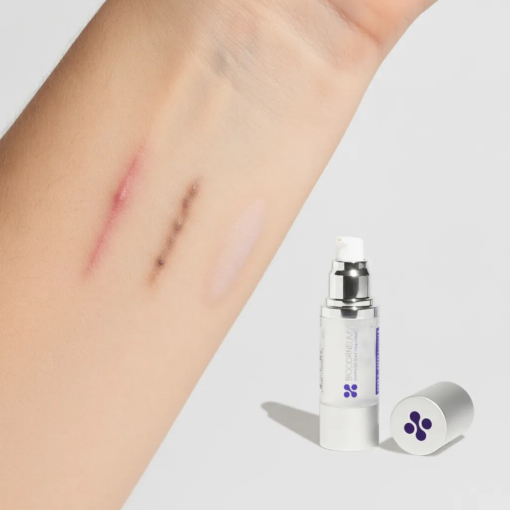 scar remover guide showing different scar types including newer and older scars on skin
