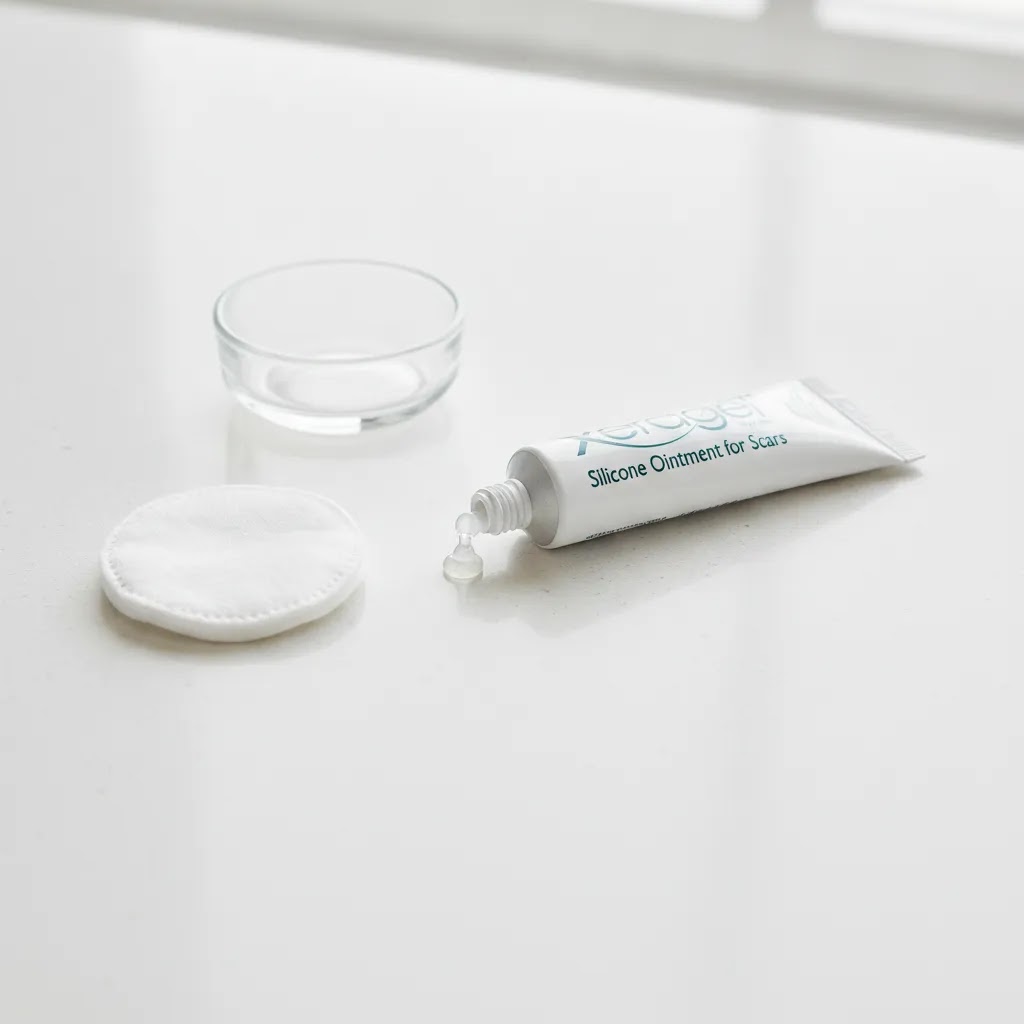 Xeragel silicone scar gel for acne scars in a simple daily skincare routine setting