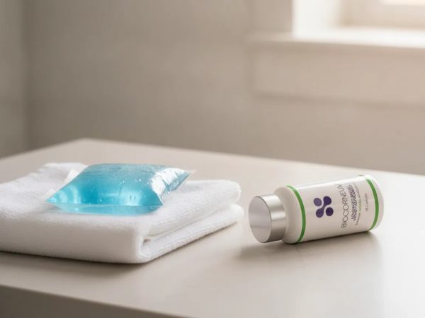 Arnica gel bruise treatment hero image with BIOCORNEUM Advanced Bruise Cream in a clean recovery setting